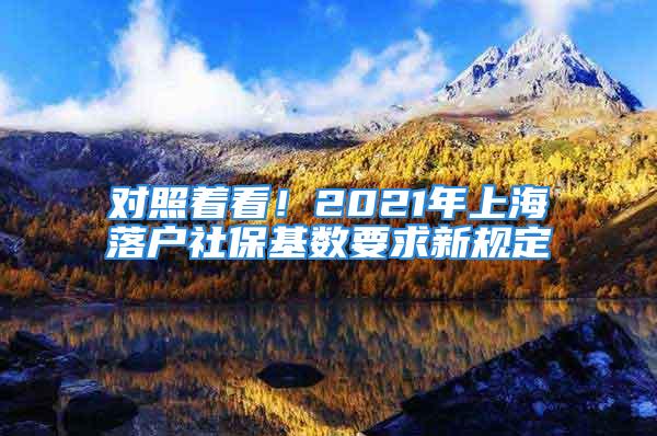 对照着看！2021年上海落户社保基数要求新规定