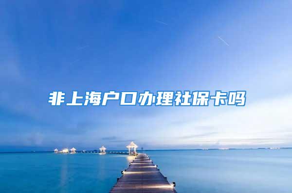 非上海户口办理社保卡吗