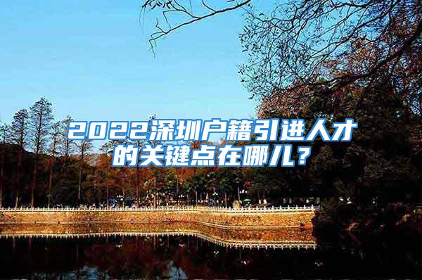 2022深圳户籍引进人才的关键点在哪儿？