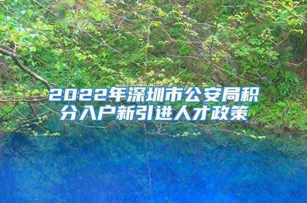 2022年深圳市公安局积分入户新引进人才政策