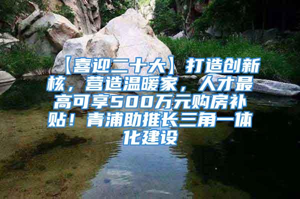 【喜迎二十大】打造创新核，营造温暖家，人才最高可享500万元购房补贴！青浦助推长三角一体化建设