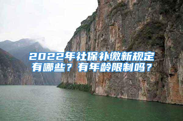 2022年社保补缴新规定有哪些？有年龄限制吗？