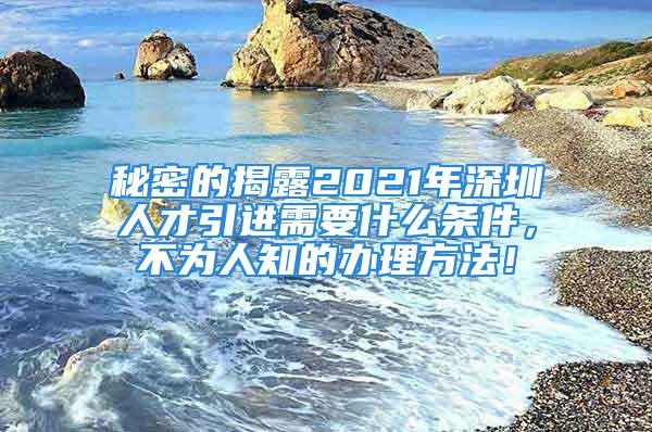 秘密的揭露2021年深圳人才引进需要什么条件，不为人知的办理方法！