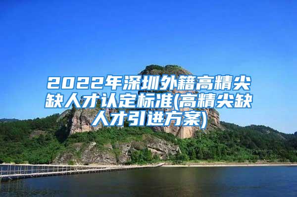 2022年深圳外籍高精尖缺人才认定标准(高精尖缺人才引进方案)