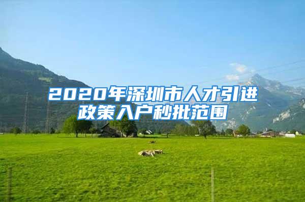 2020年深圳市人才引进政策入户秒批范围