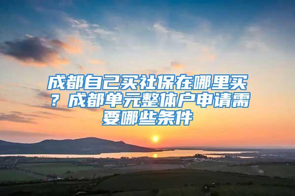 成都自己买社保在哪里买？成都单元整体户申请需要哪些条件