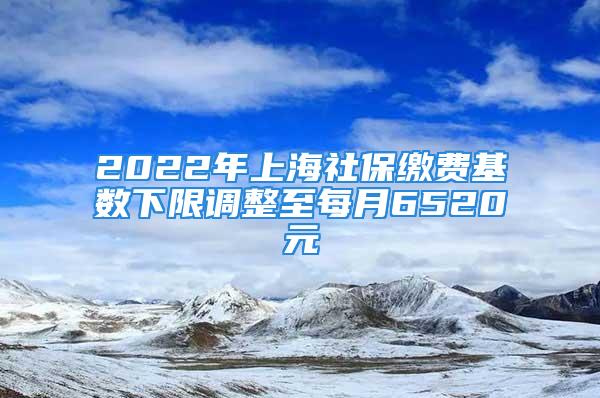 2022年上海社保缴费基数下限调整至每月6520元