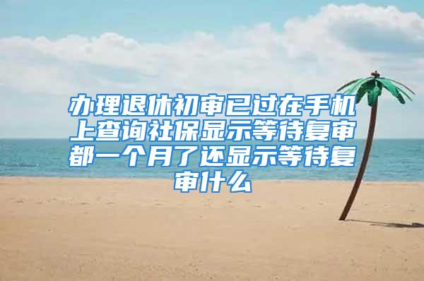 办理退休初审已过在手机上查询社保显示等待复审都一个月了还显示等待复审什么