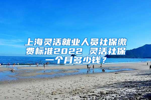 上海灵活就业人员社保缴费标准2022 灵活社保一个月多少钱？