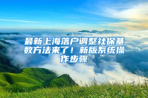 最新上海落户调整社保基数方法来了！新版系统操作步骤