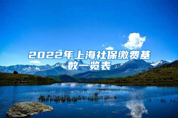 2022年上海社保缴费基数一览表