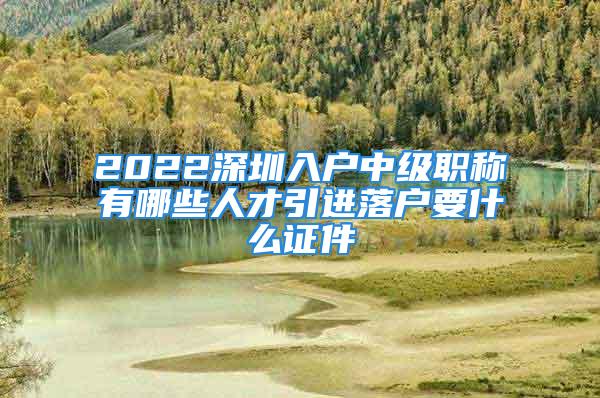 2022深圳入户中级职称有哪些人才引进落户要什么证件