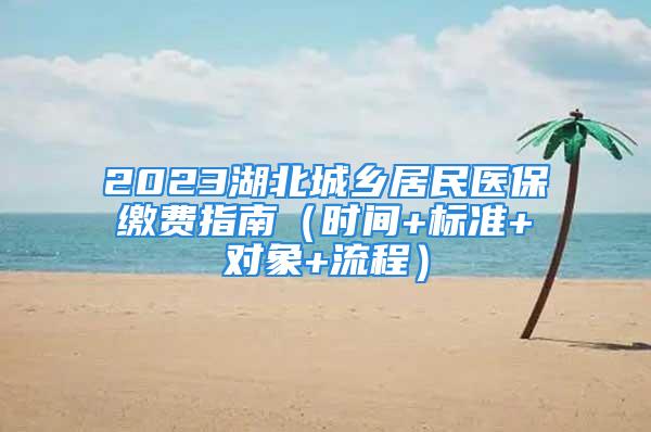 2023湖北城乡居民医保缴费指南（时间+标准+对象+流程）