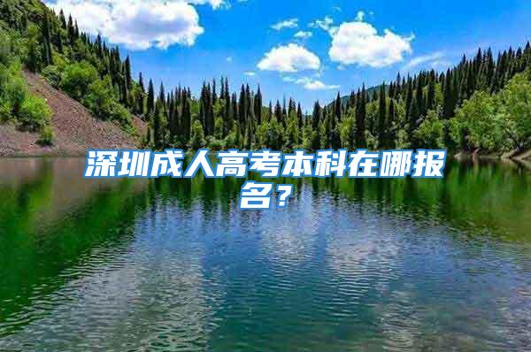 深圳成人高考本科在哪报名？