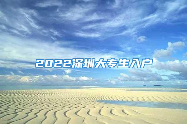 2022深圳大专生入户