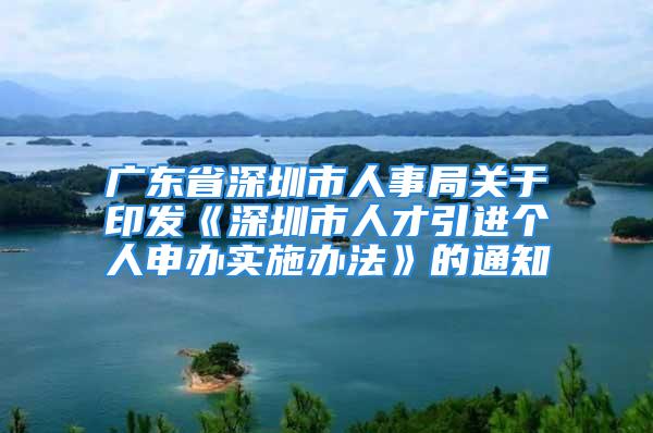 广东省深圳市人事局关于印发《深圳市人才引进个人申办实施办法》的通知