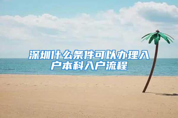 深圳什么条件可以办理入户本科入户流程