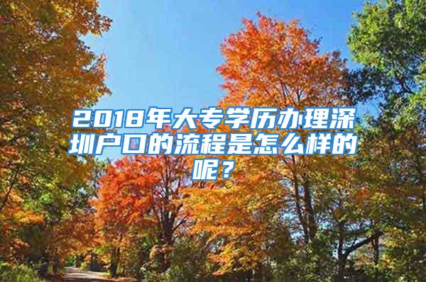 2018年大专学历办理深圳户口的流程是怎么样的呢？