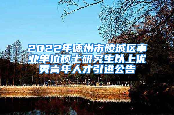 2022年德州市陵城区事业单位硕士研究生以上优秀青年人才引进公告