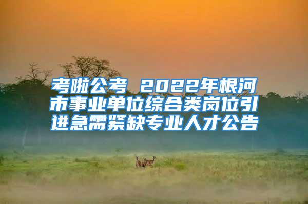 考啦公考 2022年根河市事业单位综合类岗位引进急需紧缺专业人才公告