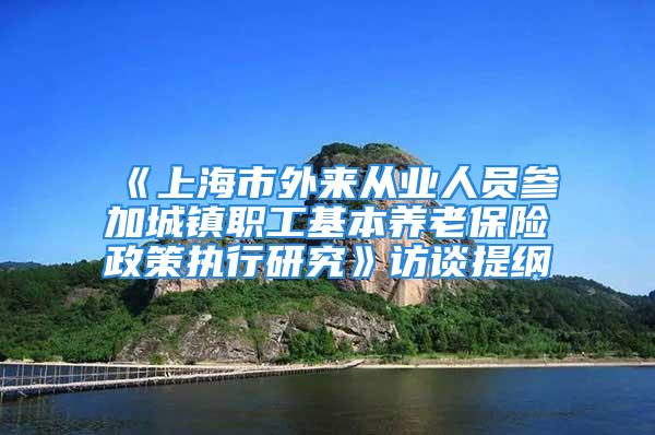 《上海市外来从业人员参加城镇职工基本养老保险政策执行研究》访谈提纲