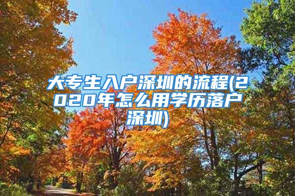 大专生入户深圳的流程(2020年怎么用学历落户深圳)