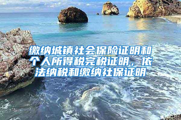 缴纳城镇社会保险证明和个人所得税完税证明，依法纳税和缴纳社保证明