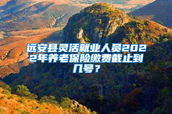 远安县灵活就业人员2022年养老保险缴费截止到几号？