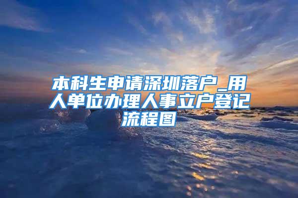 本科生申请深圳落户_用人单位办理人事立户登记流程图