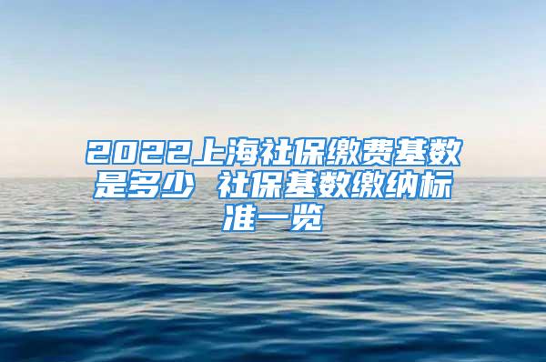 2022上海社保缴费基数是多少 社保基数缴纳标准一览