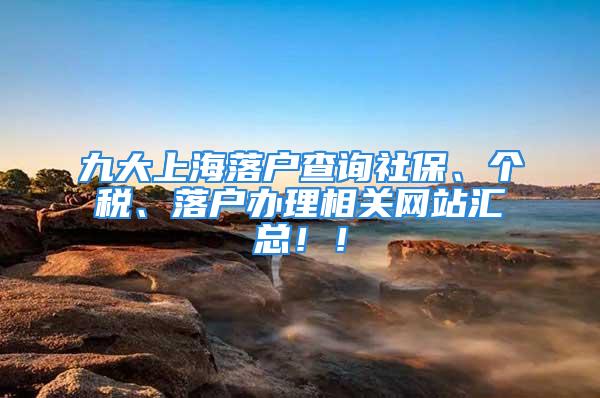 九大上海落户查询社保、个税、落户办理相关网站汇总！！