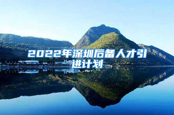 2022年深圳后备人才引进计划