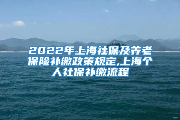 2022年上海社保及养老保险补缴政策规定,上海个人社保补缴流程