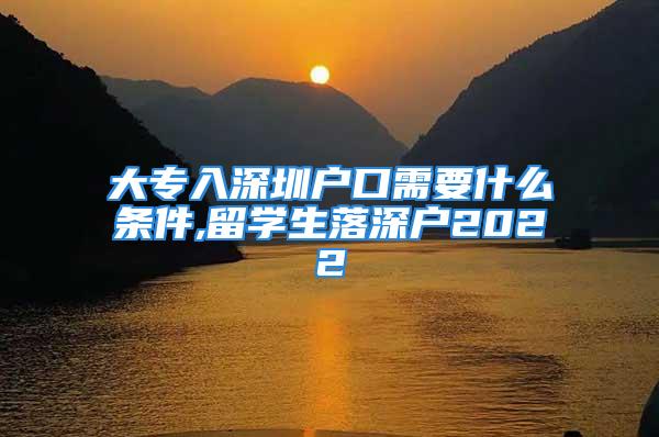 大专入深圳户口需要什么条件,留学生落深户2022