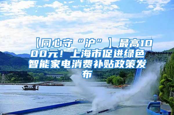 【同心守“沪”】最高1000元！上海市促进绿色智能家电消费补贴政策发布