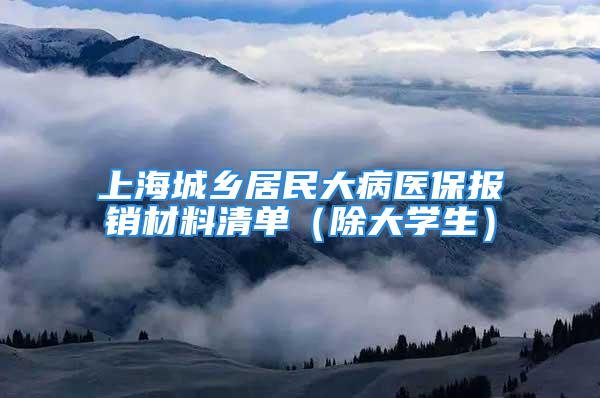 上海城乡居民大病医保报销材料清单（除大学生）