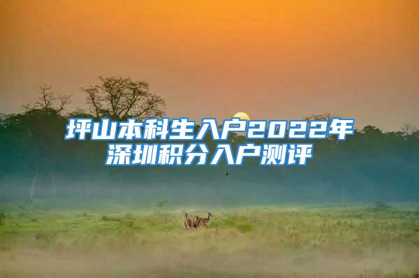 坪山本科生入户2022年深圳积分入户测评