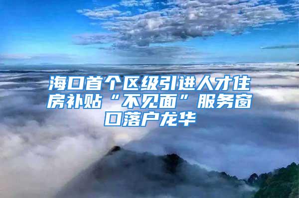 海口首个区级引进人才住房补贴“不见面”服务窗口落户龙华