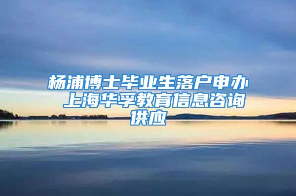 杨浦博士毕业生落户申办 上海华孚教育信息咨询供应