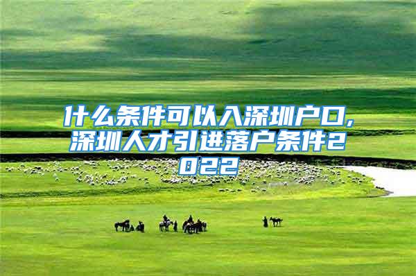 什么条件可以入深圳户口,深圳人才引进落户条件2022