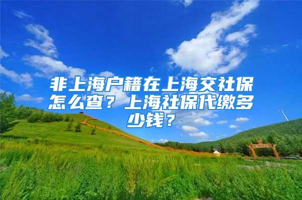 非上海户籍在上海交社保怎么查？上海社保代缴多少钱？