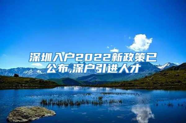 深圳入户2022新政策已公布,深户引进人才