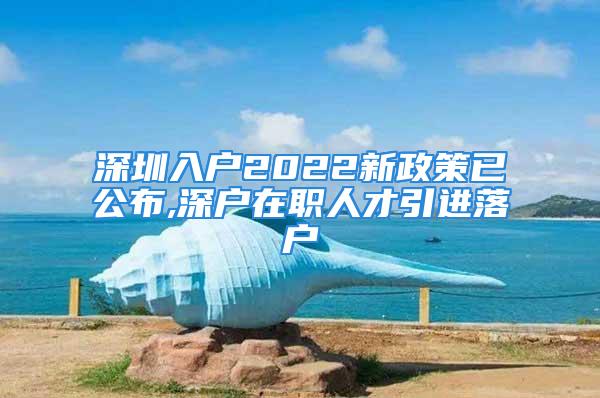 深圳入户2022新政策已公布,深户在职人才引进落户