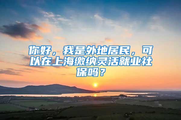 你好，我是外地居民，可以在上海缴纳灵活就业社保吗？