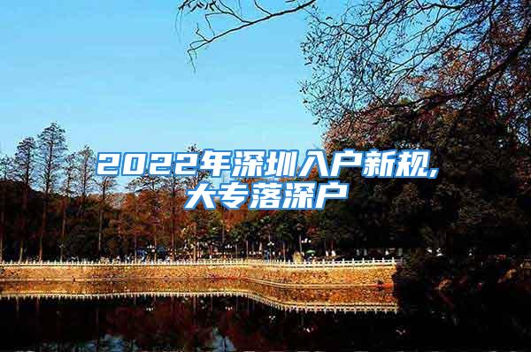 2022年深圳入户新规,大专落深户