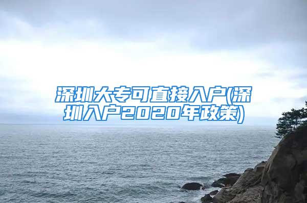 深圳大专可直接入户(深圳入户2020年政策)