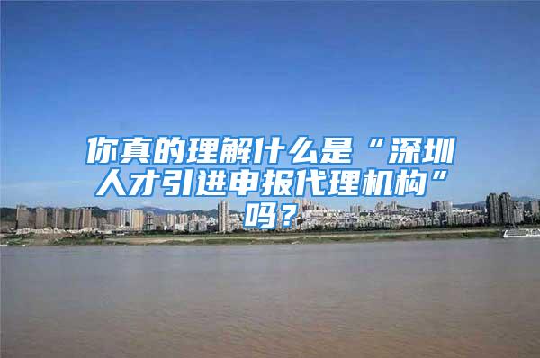 你真的理解什么是“深圳人才引进申报代理机构”吗？