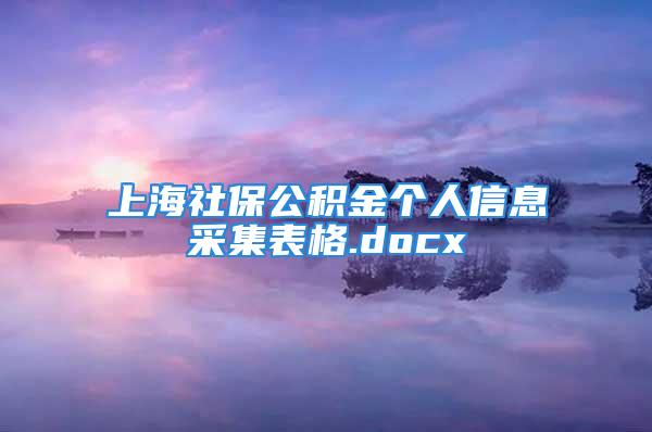 上海社保公积金个人信息采集表格.docx