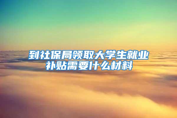 到社保局领取大学生就业补贴需要什么材料