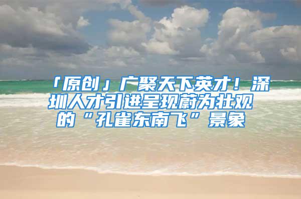 「原创」广聚天下英才！深圳人才引进呈现蔚为壮观的“孔雀东南飞”景象